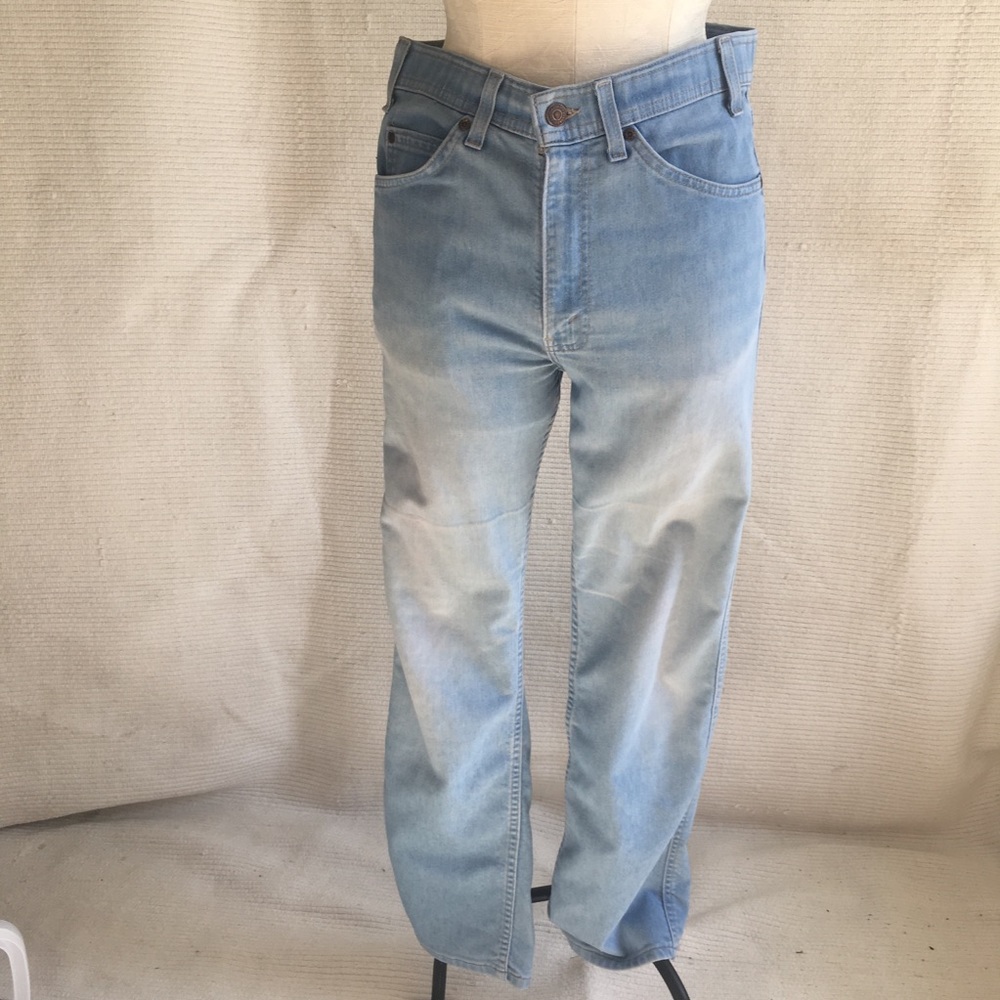 Vintage 70s M/L Stretch Levi's Jeans Ankle Straight High Waisted - Picture 3 of 8